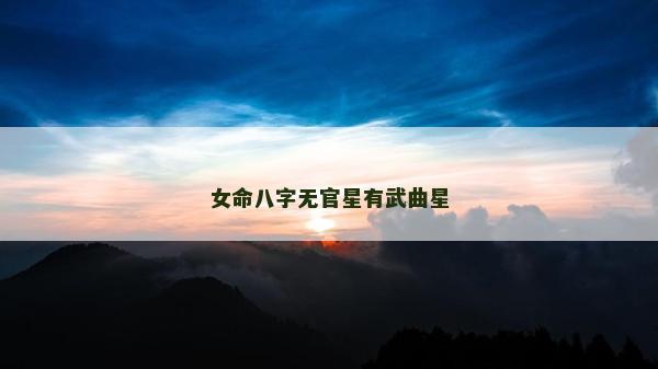 女命八字無官星有武曲星 女命八字無官星有武曲星
