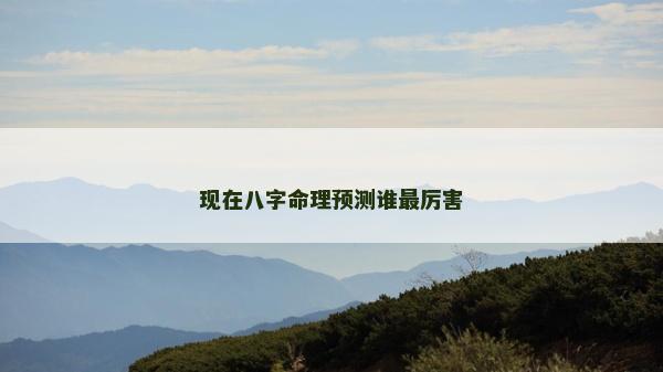 現在八字命理預測誰最厲害