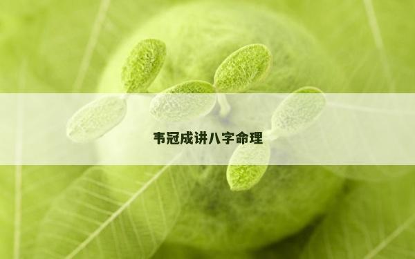 韋冠成講八字命理
