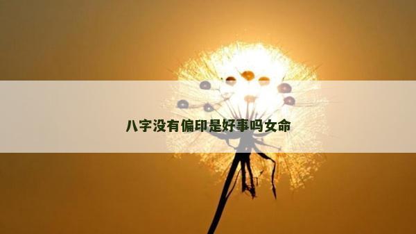 八字沒有偏印是好事嗎女命