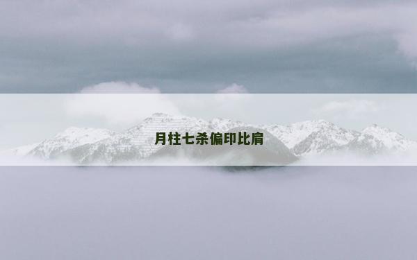 月柱七殺偏印比肩