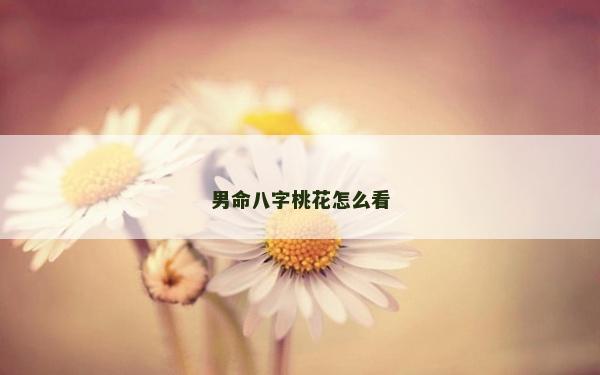 男命八字桃花怎么看