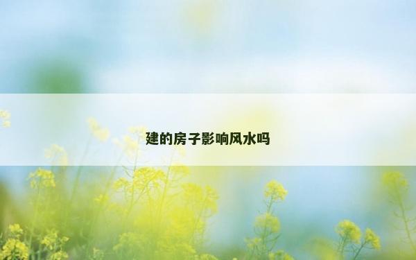建的房子影響風水嗎
