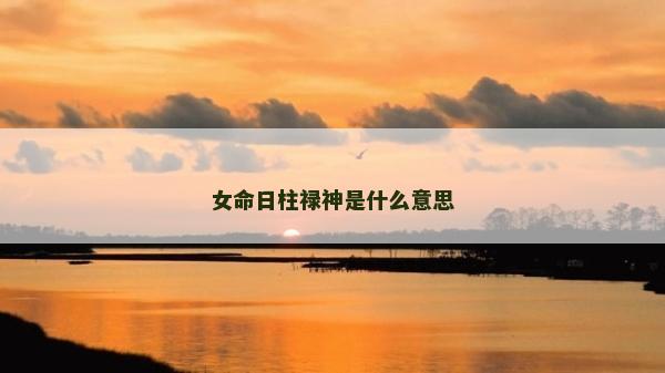 女命日柱祿神是什么意思