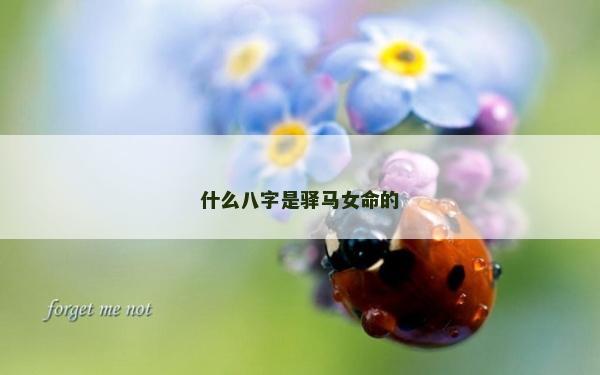 什么八字是驛馬女命的