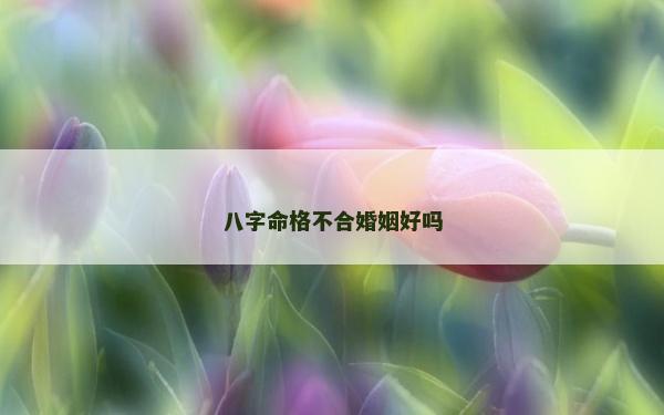 八字命格不合婚姻好嗎