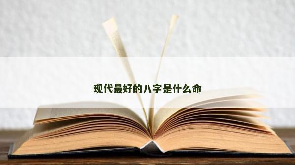 現代最好的八字是什么命