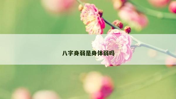八字身弱是身體弱嗎