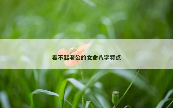看不起老公的女命八字特點
