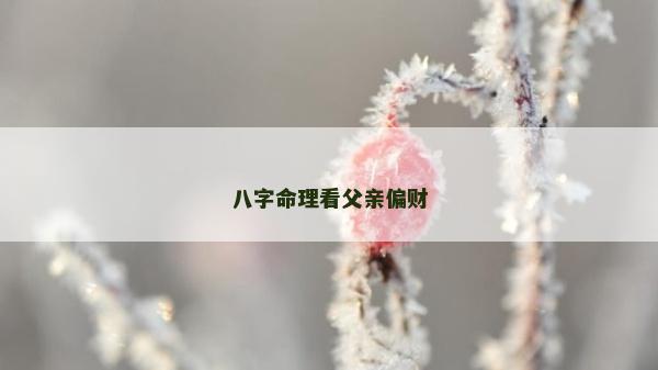 八字命理看父親偏財 八字命理看父親偏財