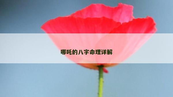 哪吒的八字命理詳解