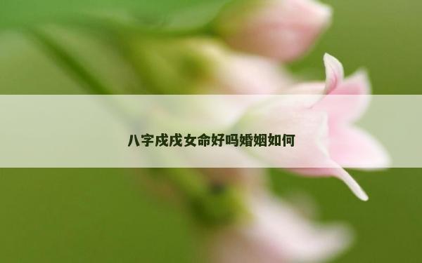 八字戍戌女命好嗎婚姻如何