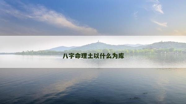 八字命理土以什么為庫