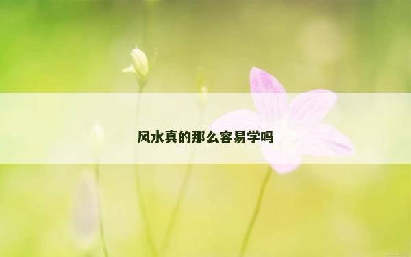 風水真的那么容易學嗎