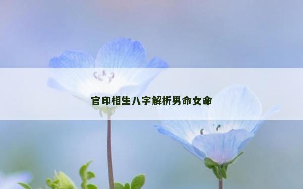 官印相生八字解析男命女命