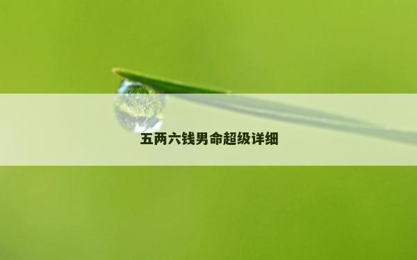 五兩六錢男命超級詳細