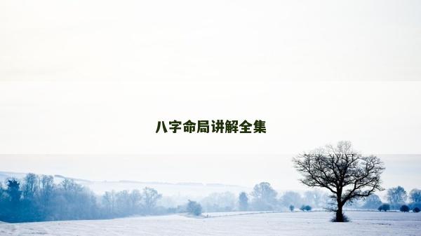 八字命局講解全集