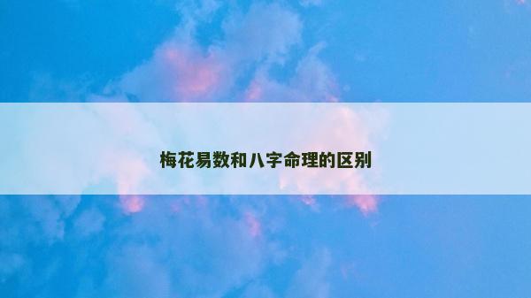 梅花易數和八字命理的區別