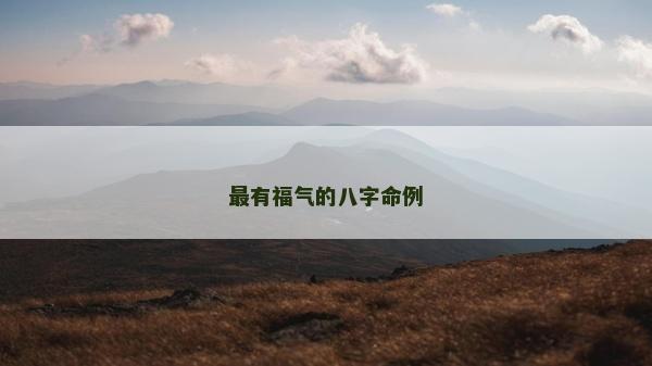 最有福氣的八字命例
