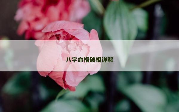 八字命格破相詳解