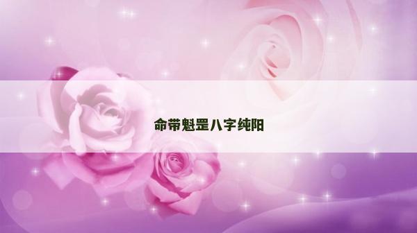 命帶魁罡八字純陽(yáng)