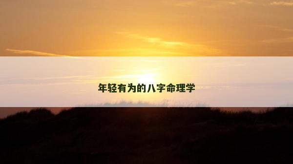 年輕有為的八字命理學