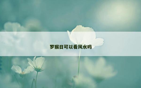 羅猴日可以看風(fēng)水嗎