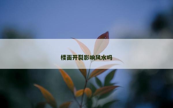 樓面開(kāi)裂影響風(fēng)水嗎
