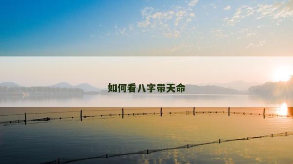 如何看八字帶天命