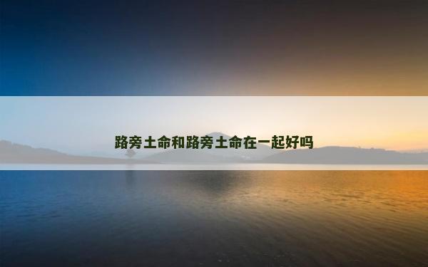 路旁土命和路旁土命在一起好嗎