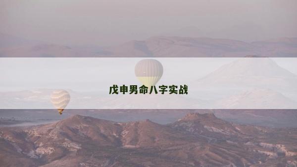 戊申男命八字實戰