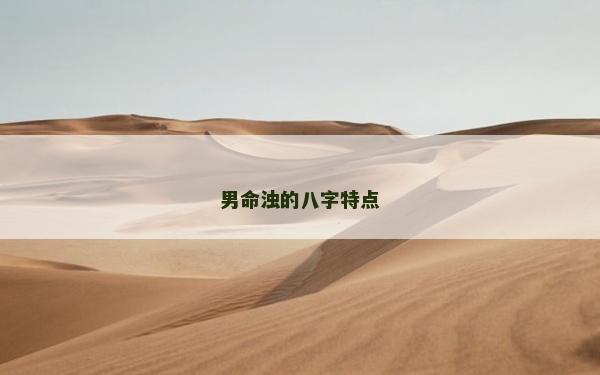 男命濁的八字特點