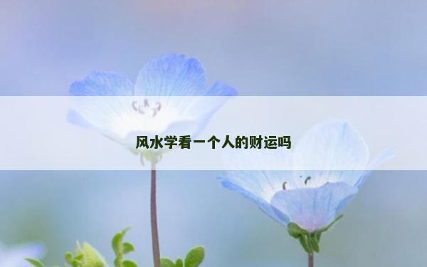 風水學看一個人的財運嗎