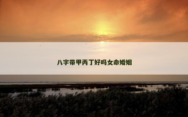 八字帶甲丙丁好嗎女命婚姻