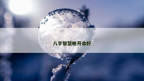 八字智慧晚開命好