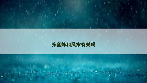 養(yǎng)蜜蜂和風(fēng)水有關(guān)嗎