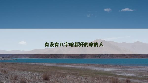 有沒有八字啥都好的命的人