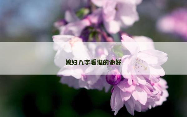 媳婦八字看誰的命好