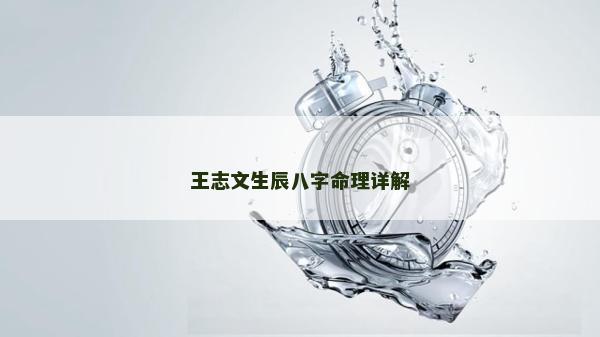 王志文生辰八字命理詳解