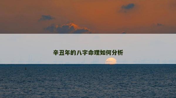 辛丑年的八字命理如何分析 辛丑年的八字命理如何分析