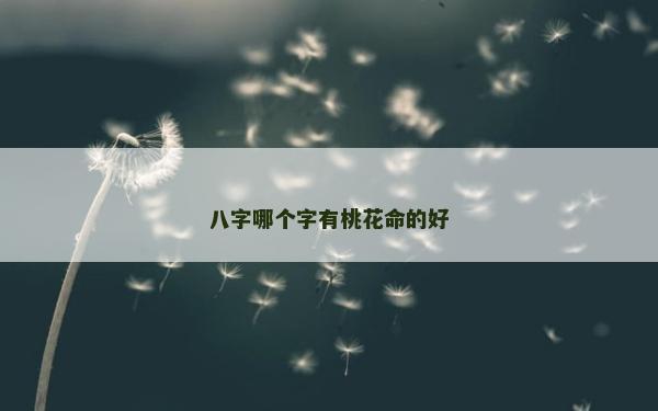 八字哪個字有桃花命的好