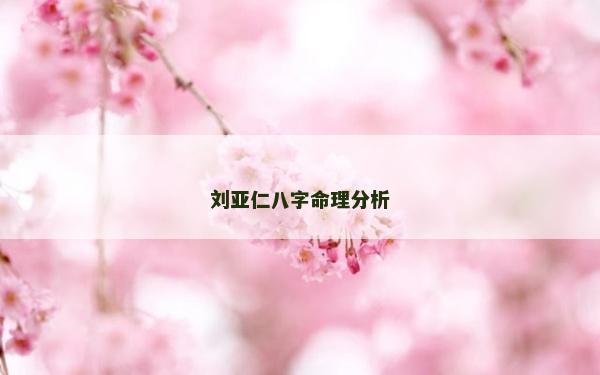 劉亞仁八字命理分析