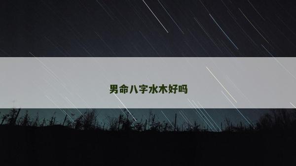 男命八字水木好嗎