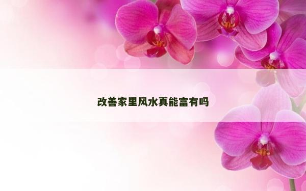 改善家里風水真能富有嗎
