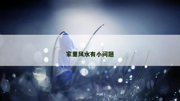 家里風水有小問題