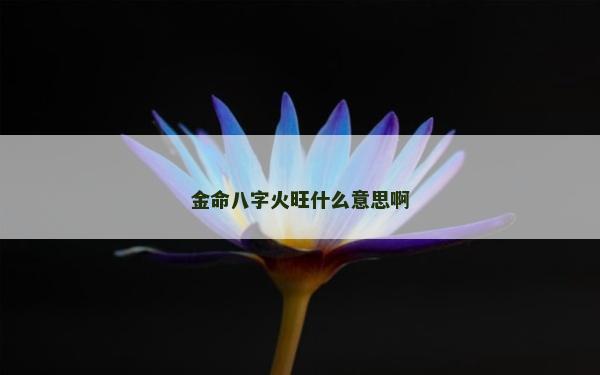 金命八字火旺什么意思啊