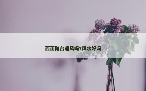 西面陽臺通風嗎?風水好嗎