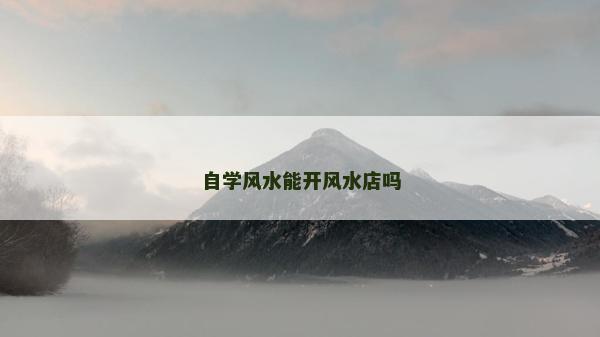 自學風水能開風水店嗎