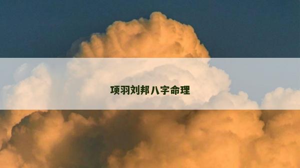 項羽劉邦八字命理