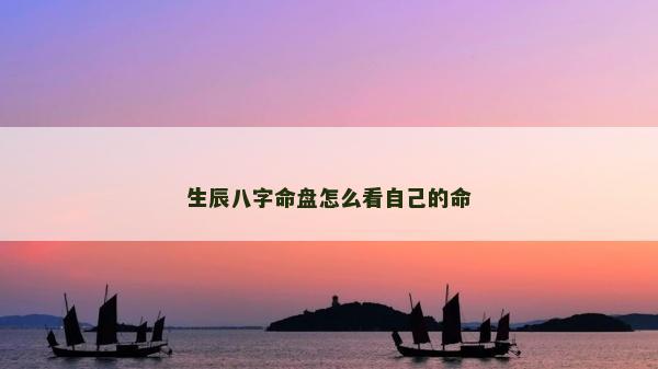 生辰八字命盤怎么看自己的命